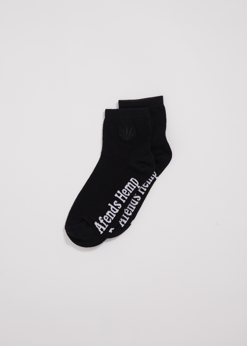 AFENDS Unisex Revolution - Hemp Crew Socks - Black