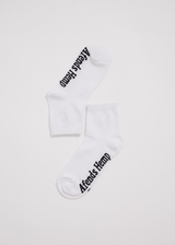 Afends Unisex Revolution - Hemp Crew Socks - White - Afends unisex revolution   hemp crew socks   white
