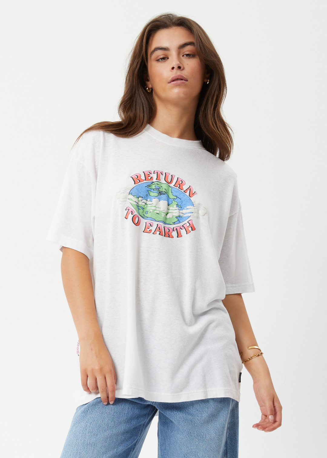 AFENDS Unisex Orbital - Unisex Boxy Graphic T-Shirt - White 