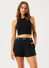 Afends Womens Homebase - Hemp Sweat Shorts - Black - Afends womens homebase   hemp sweat shorts   black 
