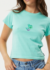 Afends Womens Create Not Destroy - Recycled Baby T-Shirt - Mint - Afends womens create not destroy   recycled baby t shirt   mint 