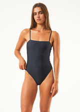 Afends Womens Samia - Recycled One Piece Swimsuit - Black - Afends womens samia   recycled one piece swimsuit   black 