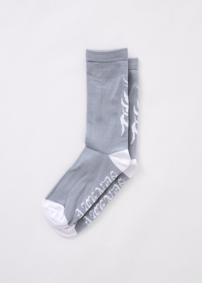 Afends Unisex Tribal - Organic Crew Socks - Silver A216613-SIL-OS