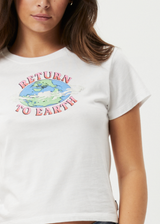 Afends Womens Return To Earth - Recycled Baby T-Shirt - White - Afends womens return to earth   recycled baby t shirt   white 