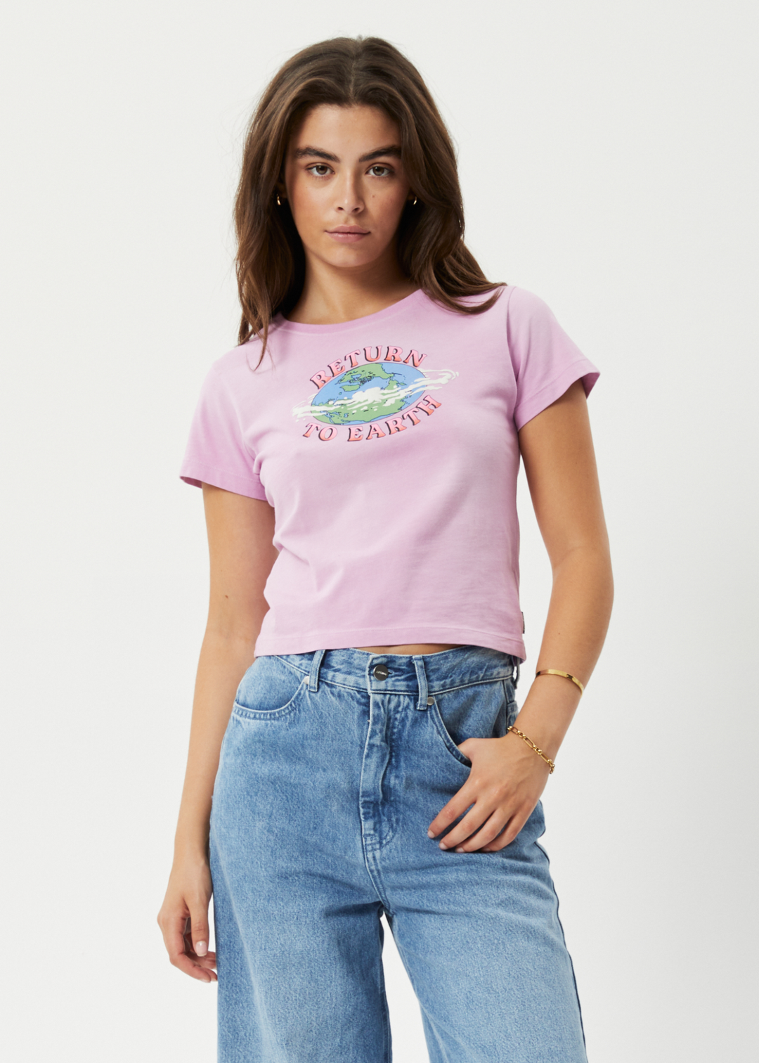 AFENDS Womens Return To Earth - Baby T-Shirt - Worn Candy 