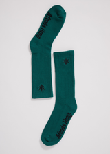 Afends Unisex Happy Hemp - Crew Socks - Emerald - Afends unisex happy hemp   crew socks   emerald a220660 emd os