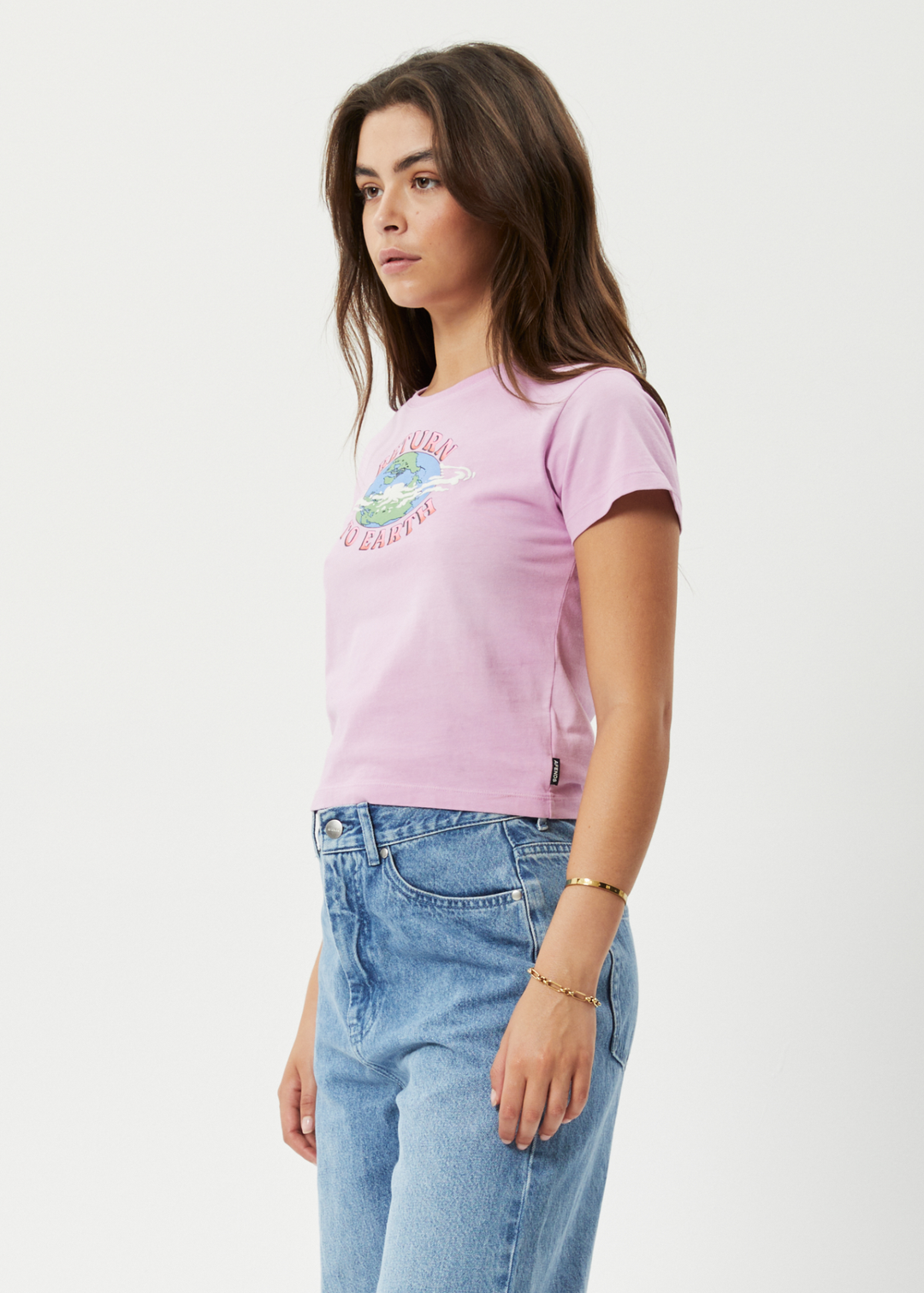 AFENDS Womens Return To Earth - Baby T-Shirt - Worn Candy 