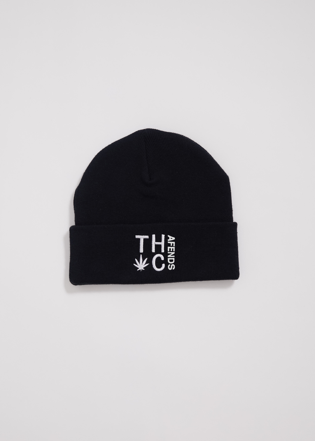Rolled Up Unisex Hemp Beanie Black AFENDS