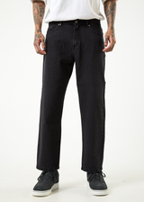 Afends Mens Ninety Twos - Organic Denim Relaxed Jean - Washed Black - Afends mens ninety twos   organic denim relaxed jean   washed black 