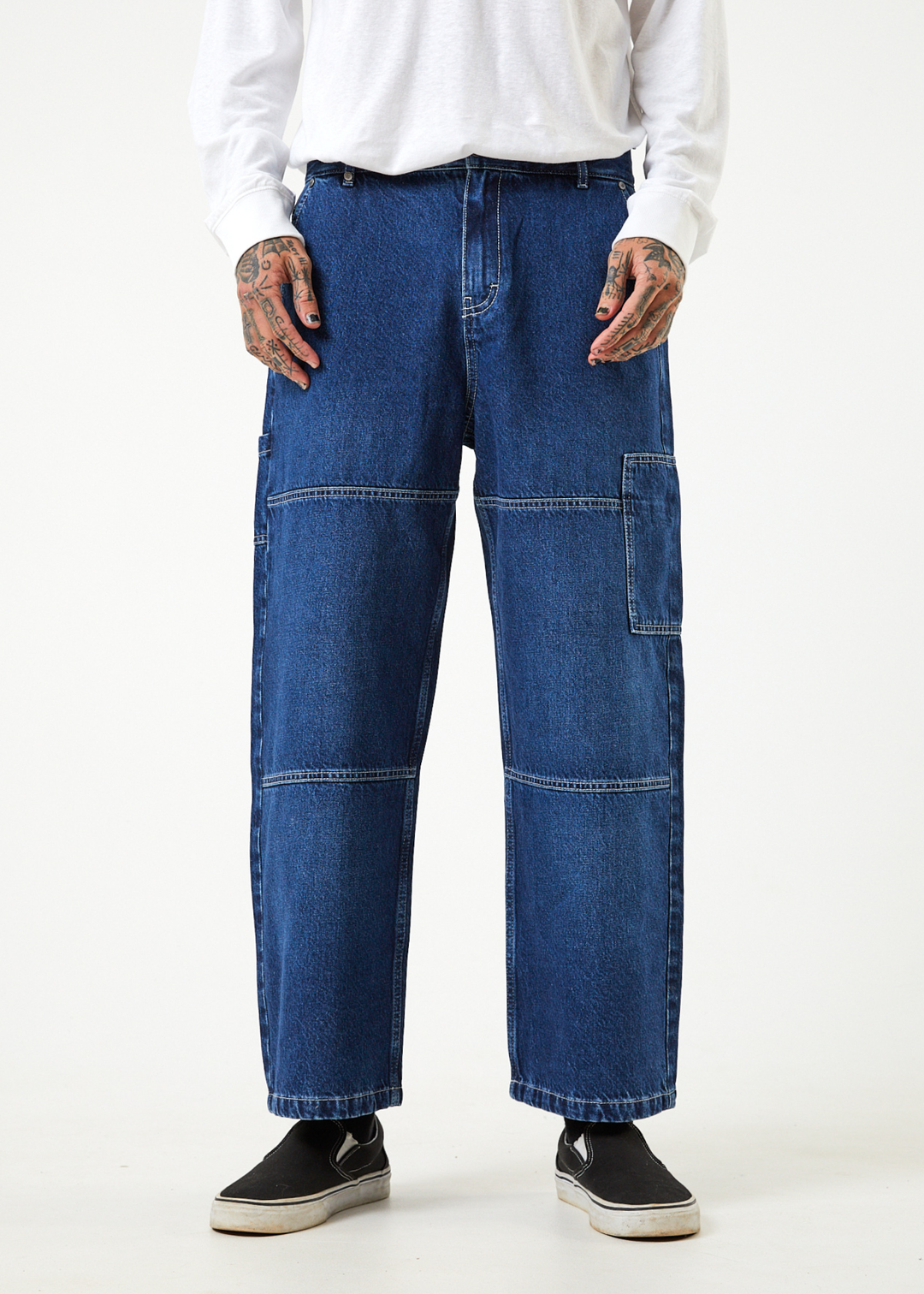 AFENDS Mens Richmond - Denim Baggy Carpenter Jeans - Original Rinse 