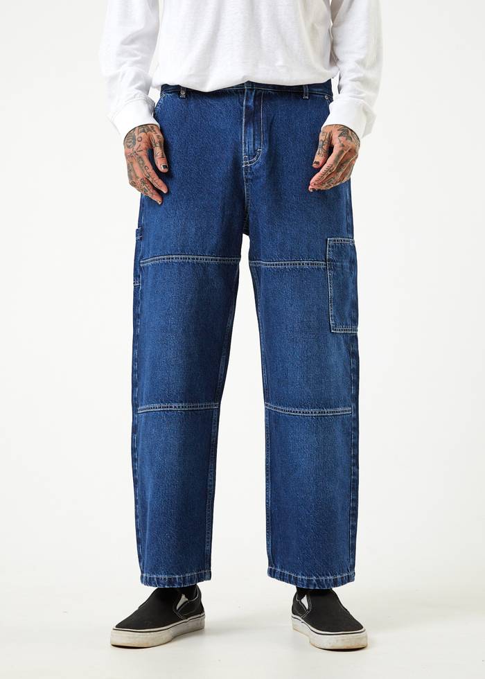 Afends Mens Richmond - Hemp Denim Baggy Workwear Jeans - Original Rinse 