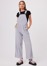 Afends Womens Lucie Attention - Organic Corduroy Overalls - Grey - Afends womens lucie attention   organic corduroy overalls   grey w221856 gry xs