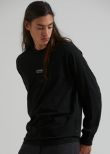 Afends Mens Credits - Recycled Long Sleeve T-Shirt - Black - Afends mens credits   recycled long sleeve t shirt   black 