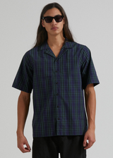 Afends Mens Doomsday - Organic Cuban Short Sleeve Shirt - Midnight - Afends mens doomsday   organic cuban short sleeve shirt   midnight m221200 mdn xs