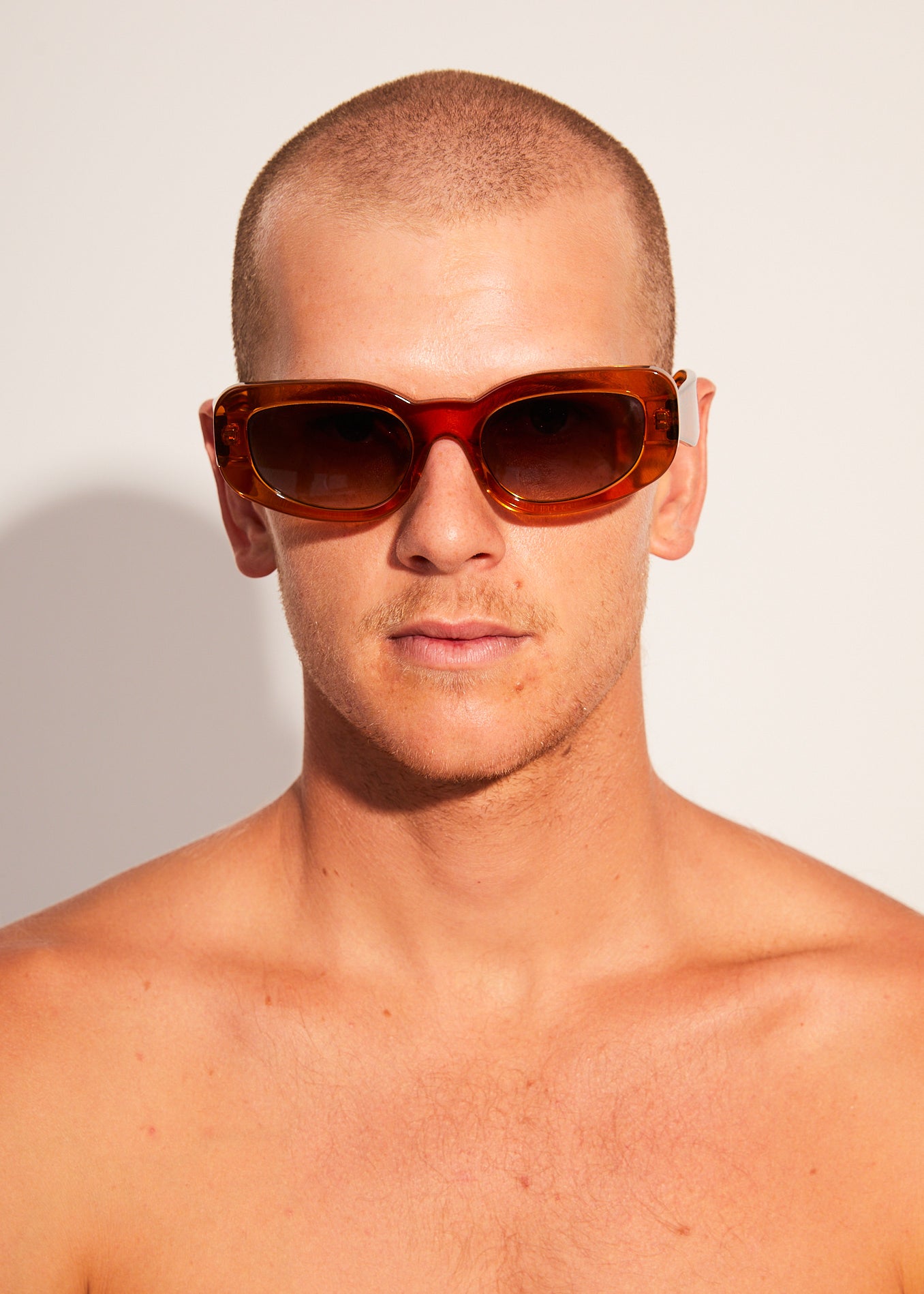 Super Haze - Oval Sunglasses - Clear Orange - AFENDS