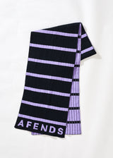 Afends Unisex Donnie - Hemp Knit Striped Scarf - Black - Afends unisex donnie   hemp knit striped scarf   black a222675 blk os