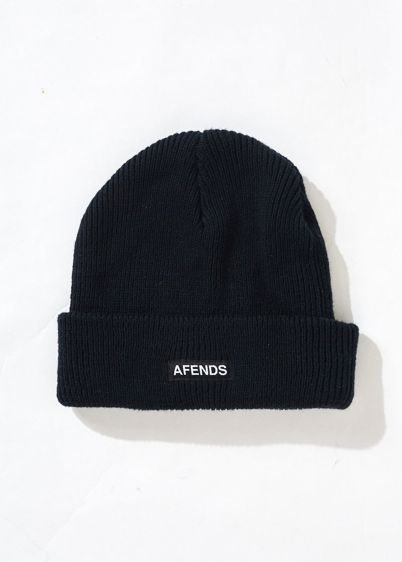 Afends Unisex Home Town - Recycled Knit Beanie - Black