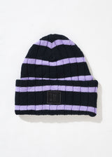 Afends Unisex Donnie - Hemp Knit Striped Beanie - Black - Afends unisex donnie   hemp knit striped beanie   black 