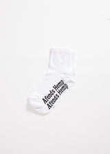 AFENDS Unisex Happy - Ankle Socks One Pack - White / White - Afends unisex happy hemp   ankle socks one pack   white / white 