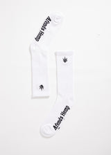 Afends Unisex Happy Hemp - Socks One Pack - White - Afends unisex happy hemp   socks one pack   white 