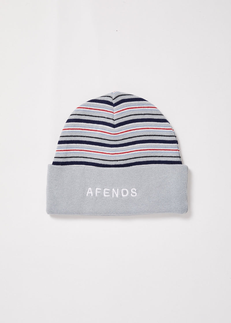 AFENDS Unisex Supply - Recycled Stripe Beanie - Shadow