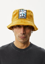 AFENDS Unisex Waterfall - Corduroy Bucket Hat - Mustard - Afends unisex waterfall   corduroy bucket hat   mustard 