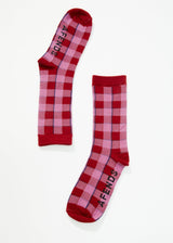 Afends Unisex Sunset - Crew Socks - Deep Red - Afends unisex sunset   crew socks   deep red   sustainable clothing   streetwear