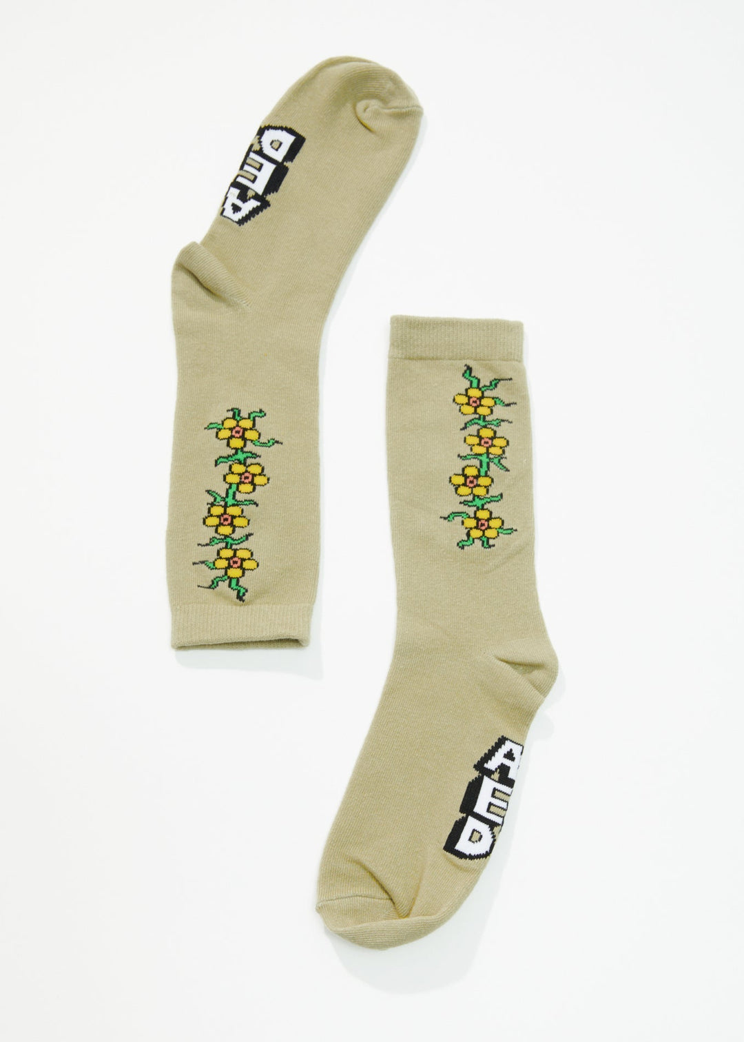 AFENDS Unisex Flowerbed - Crew Socks - Cement 