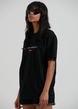 Afends Unisex Razor - Unisex Organic Retro T-Shirt - Black - Afends unisex razor   unisex organic retro t shirt   black 