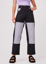 Afends Unisex Foreword - Unisex Organic Panelled Pants - Charcoal - Afends unisex foreword   unisex organic panelled pants   charcoal 