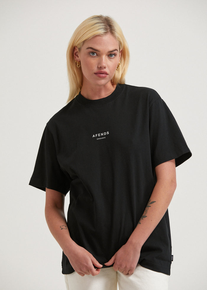 Afends Unisex Solitude - Unisex Organic Retro T-Shirt - Black 