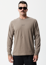 Afends Mens Credits - Recycled Long Sleeve T-Shirt - Beechwood - Afends mens credits   recycled long sleeve t shirt   beechwood 