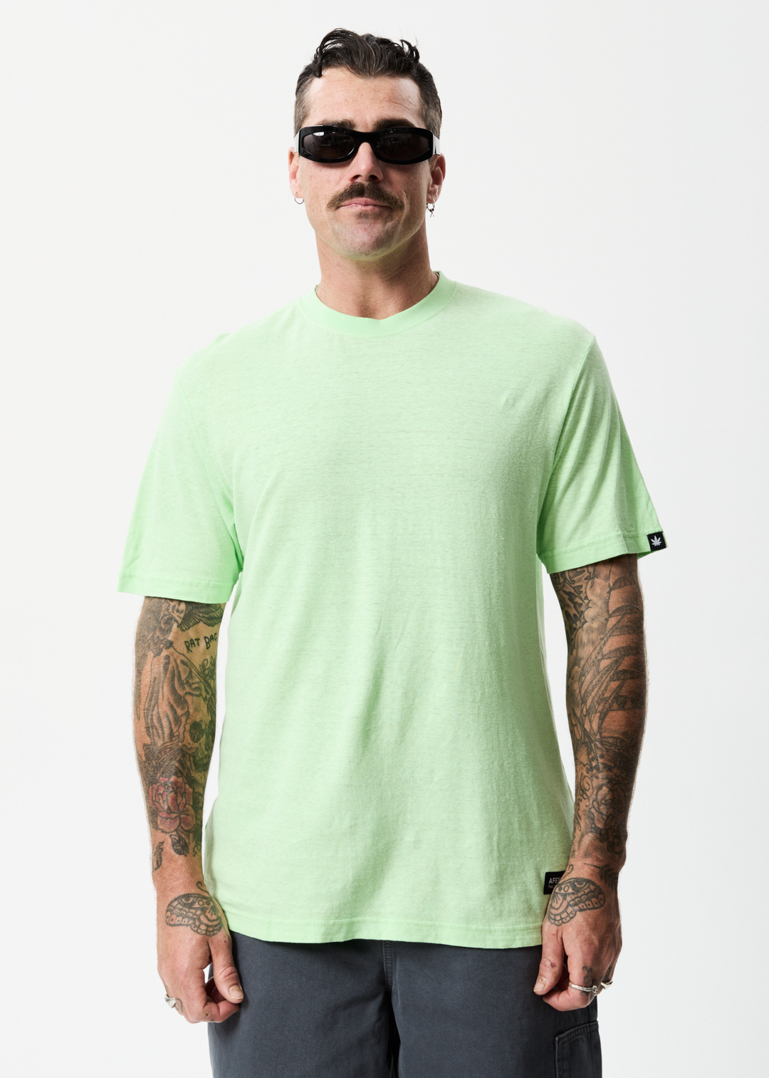 AFENDS Mens Classic - Retro Tee - Lime Green 