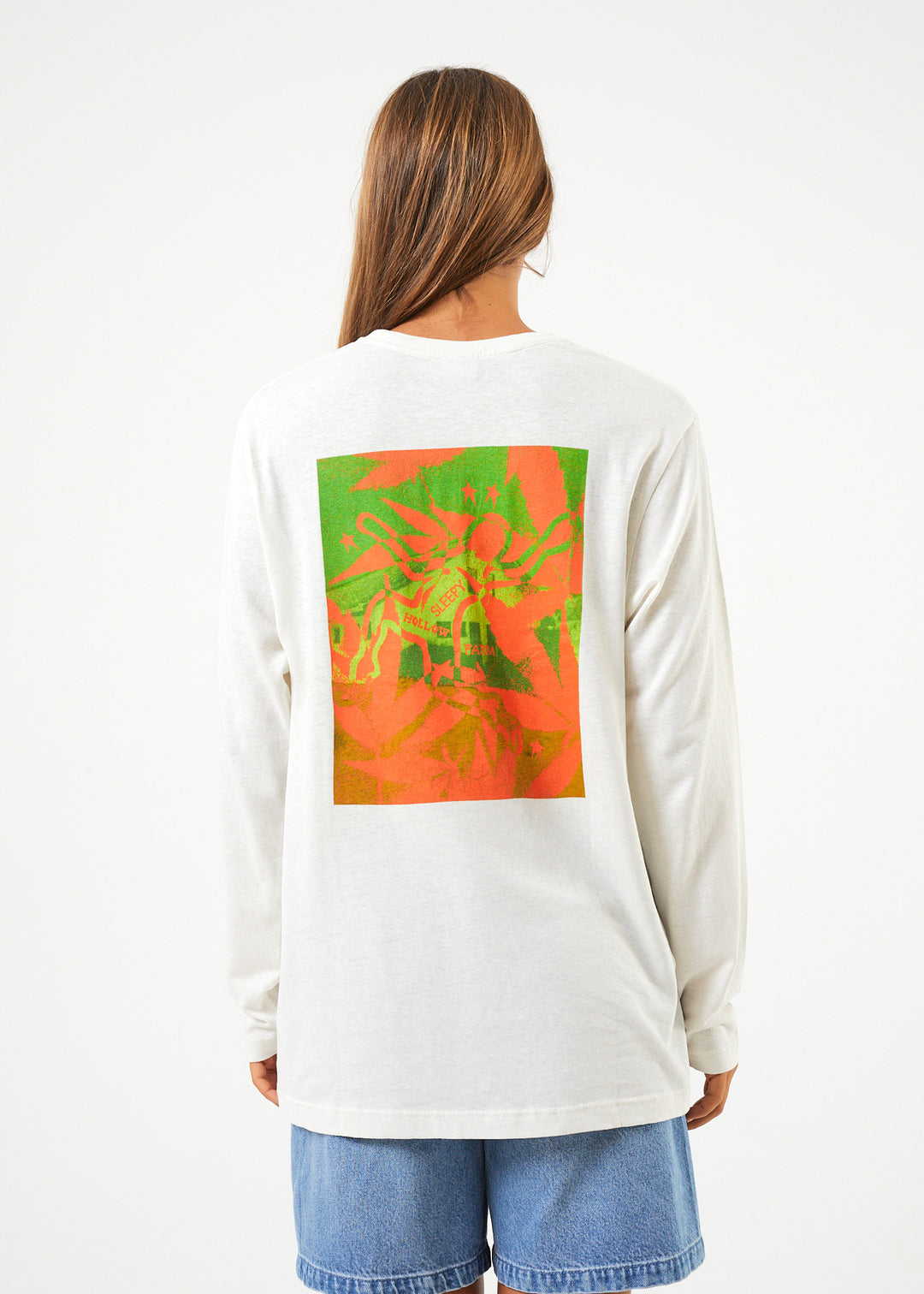 AFENDS Unisex Sleepy Hollow - Unisex Long Sleeve Graphic T-Shirt - Off White 