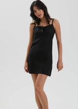 Afends Womens Lottie - Hemp Mini Dress - Black - Afends womens lottie   hemp mini dress   black 