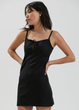 Afends Womens Lottie - Hemp Mini Dress - Black - Afends womens lottie   hemp mini dress   black 