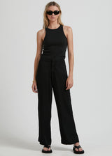 Afends Womens Leni - Recycled Low Rise Suit Pants  - Black - Https://player.vimeo.com/external/638490916.hd.mp4?s=88c3e631af7a31d727c4c02dde1a15d2b24fe14f&profile_id=175