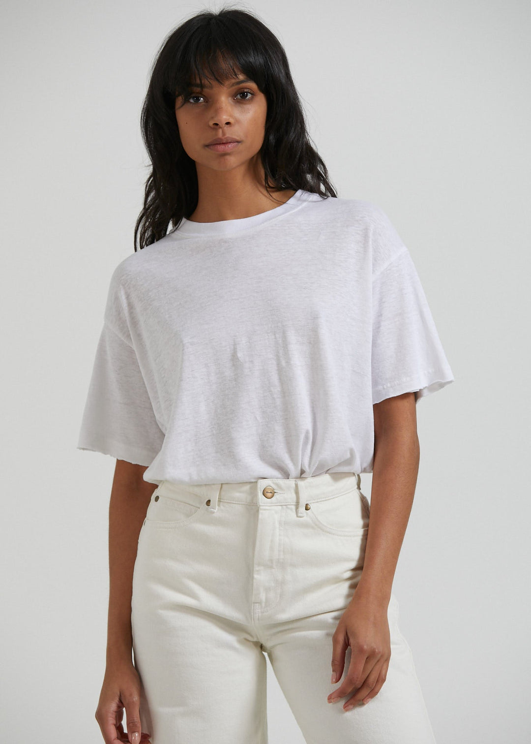 AFENDS Womens Slay - Hemp Oversized Tee - White 