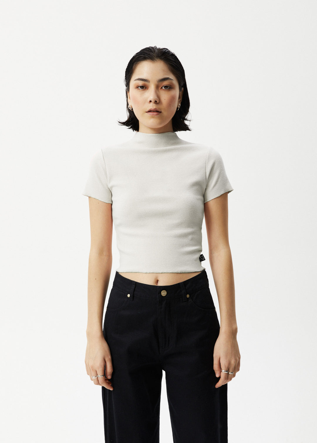 AFENDS Iconic - Ribbed T-Shirt - Off White 