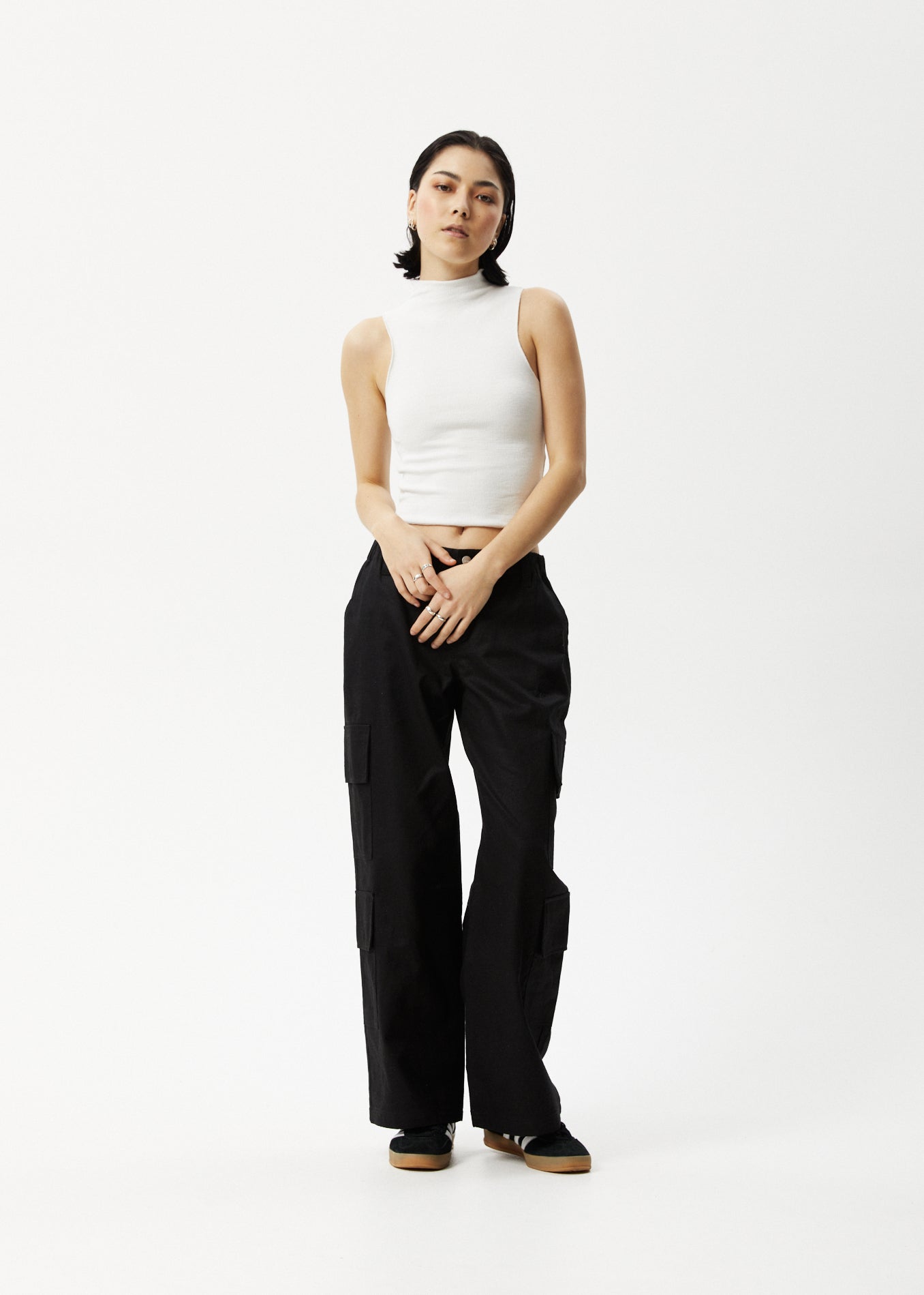 AFENDS Iconic - Rib High Neck Tank - Off White