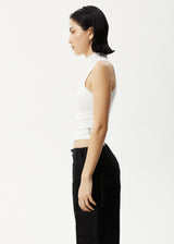 Afends Iconic - Hemp Ribbed High Neck Tank - Off White - Afends iconic   hemp ribbed high neck tank   off white 