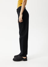 AFENDS Womens Shelby - Wide Leg Pants - Black - Afends womens shelby   wide leg pants   black 