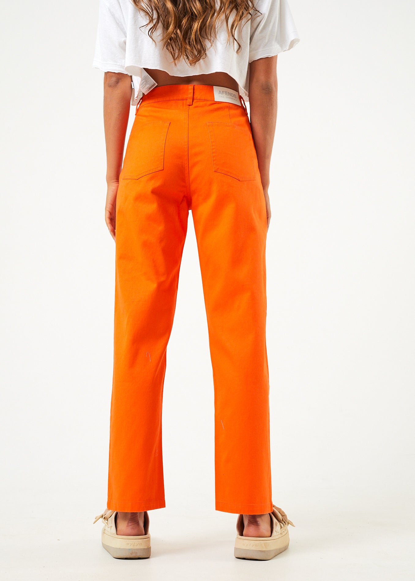 AFENDS Womens Shelby - Wide Leg Pant - Orange