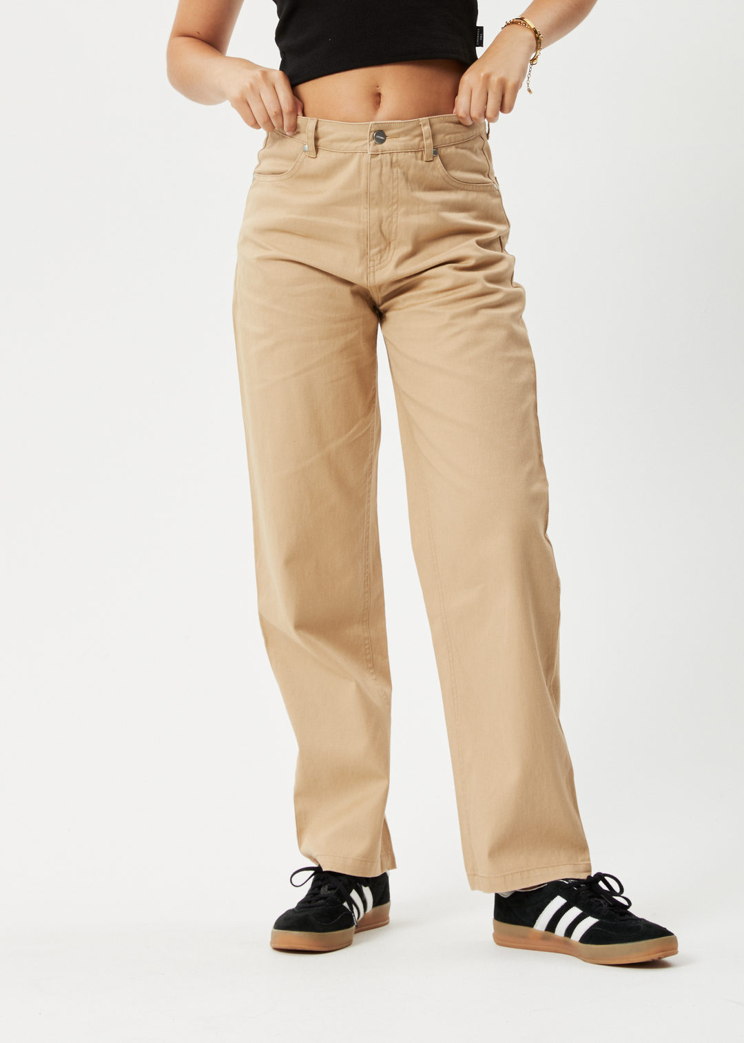 AFENDS Womens Shelby - Wide Leg Pants - Tan 