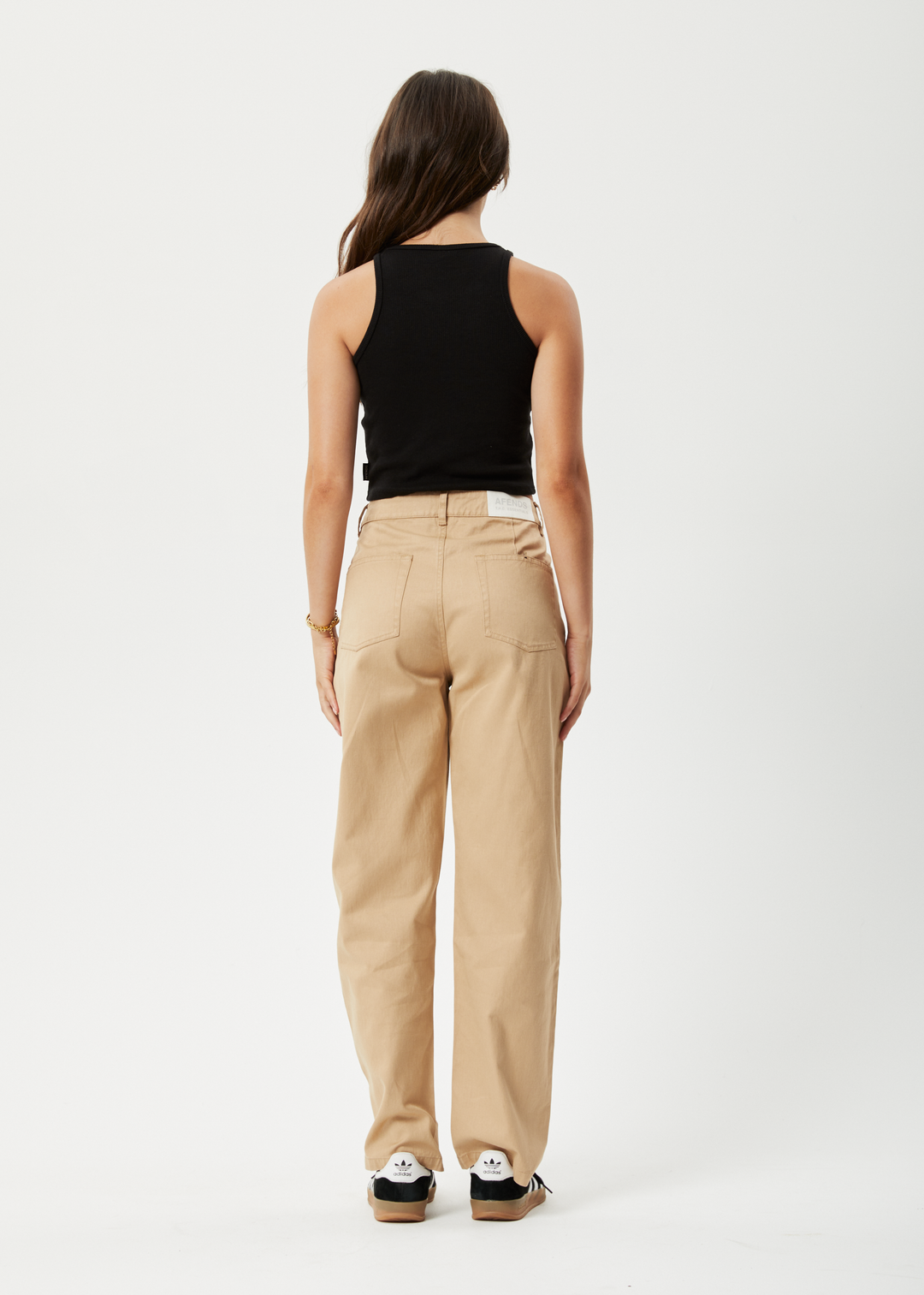 AFENDS Womens Shelby - Wide Leg Pants - Tan 