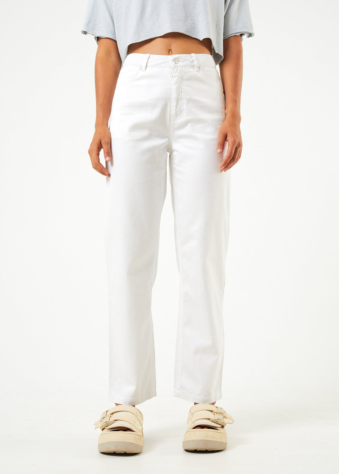 AFENDS Womens Shelby - Wide Leg Pants - White 