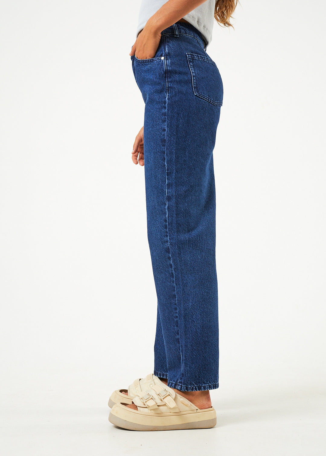 AFENDS Womens Shelby - Denim Wide Leg Jeans - Original Rinse 