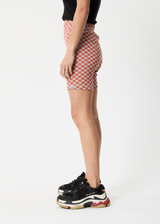 Afends Womens Operator - Recycled Ribbed Bike Shorts - Coral - Afends womens operator   recycled ribbed bike shorts   coral 
