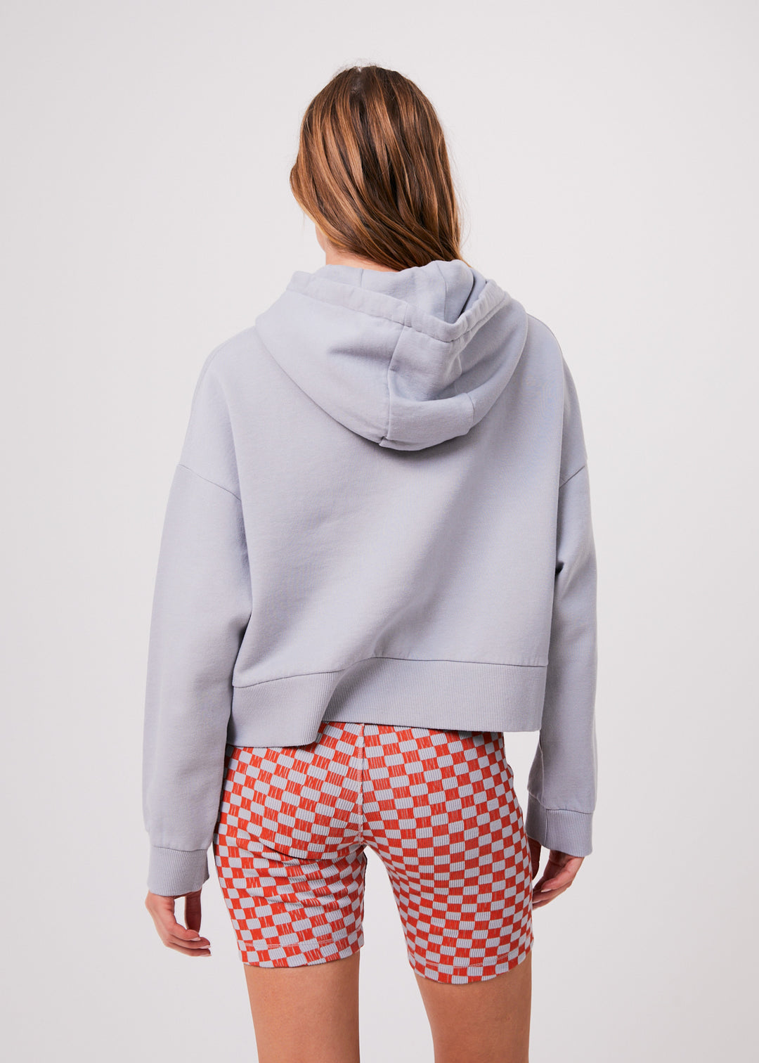 AFENDS Womens Carvings - Cropped Hoodie - Grey 