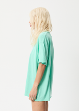 Afends Womens Paradoxic - Hemp Oversized Graphic T-Shirt - Mint - Afends womens paradoxic   hemp oversized graphic t shirt   mint 